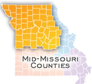 Map of Mid-Missouri Counties