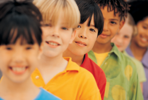 children lined up